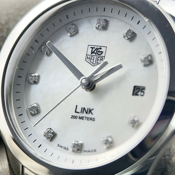 Tag Heuer Link Lady Steel Mother Of Pearl Dial 27mm Quartz Movement WJF1317 - Picture 2 of 9